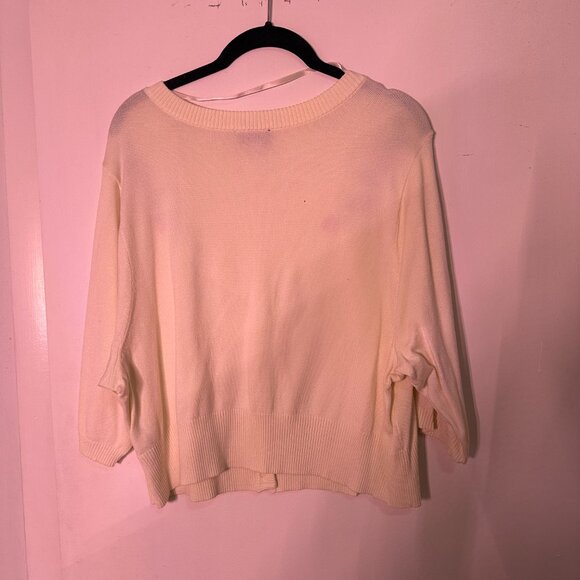 Torrid RetroChic Cream Short Sleeve Strawberry Embroidered Cardigan - Picture 7 of 7